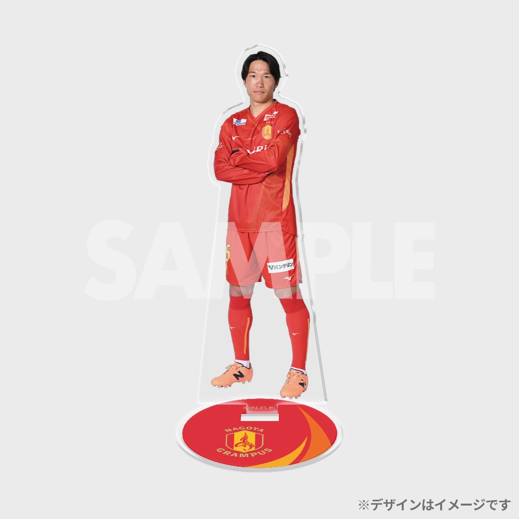 グランパス鯱の大祭典ラッフルＢＩＧアクリルスタンド＆ミニリボンマグネット山岸】 オンラインくじサービス「Raffle」にて、「名古屋グランパス
